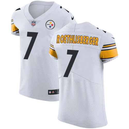 Nike Steelers #7 Ben Roethlisberger White Men's Stitched NFL Vapor Untouchable Elite Jersey - Click Image to Close